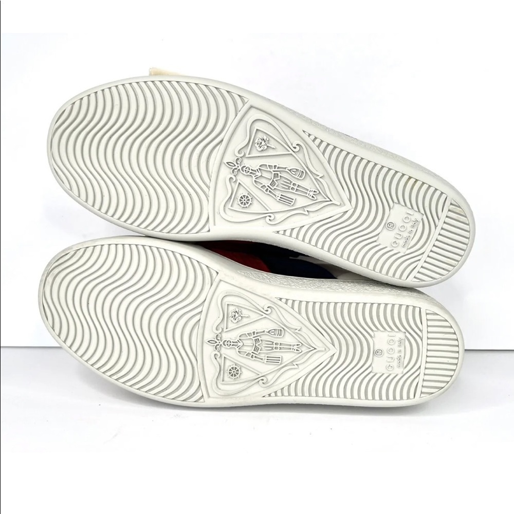 Gucci New Ace 524989 Leather & Velvet Bow Slip-on Bee Women Sneakers Size 35 - Picture 5 of 12